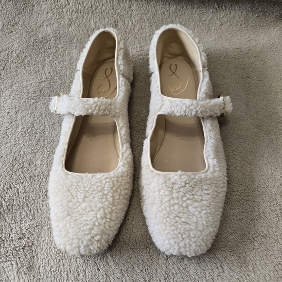 Sam Edelman Michaela Mary Jane Sherpa Flats Nature Mist Size 9 - Picture 5 of 12